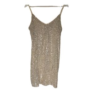 1 State White Sequin Mini Dress Size 14 NWT